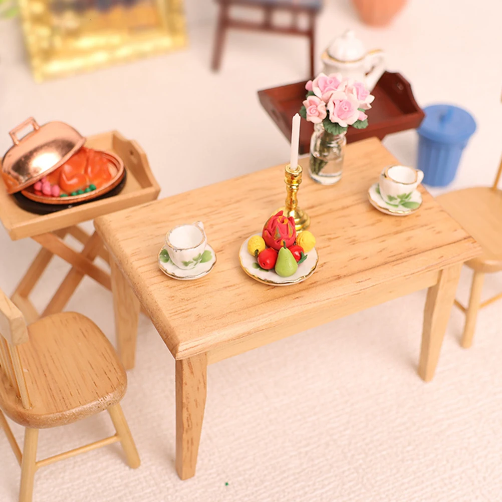 Miniature Dining Table Chairs Set 1 Table 2 Chairs House Mini Furniture Decor Wood Craft Accessories Photography Prop
Miniature Dining Table Chairs Set 1 Table 2 Chairs House Mini Furniture Decor Wood Craft Accessories Photography Prop