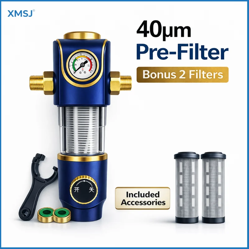 40 Micron Whole House Pre Filter Spin Down Sediment Water Filter System with Stainless Steel Mesh Bonus 2 Filters
40 Micron Whole House Pre Filter Spin Down Sediment Water Filter System with Stainless Steel Mesh Bonus 2 Filters