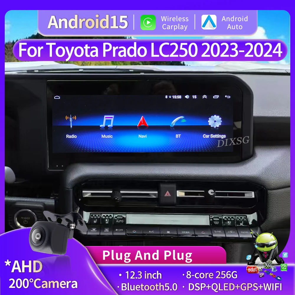 Android 15 12,3 "Qled экран для Toyota Prado LC250 2023-2024 автомобильная стерео радио мультимедийный плеер Carplay Auto Bluetooth WIFI GPS
Android 15 12,3 "Qled экран для Toyota Prado LC250 2023-2024 автомобильная стерео радио мультимедийный плеер Carplay Auto Bluetooth WIFI GPS