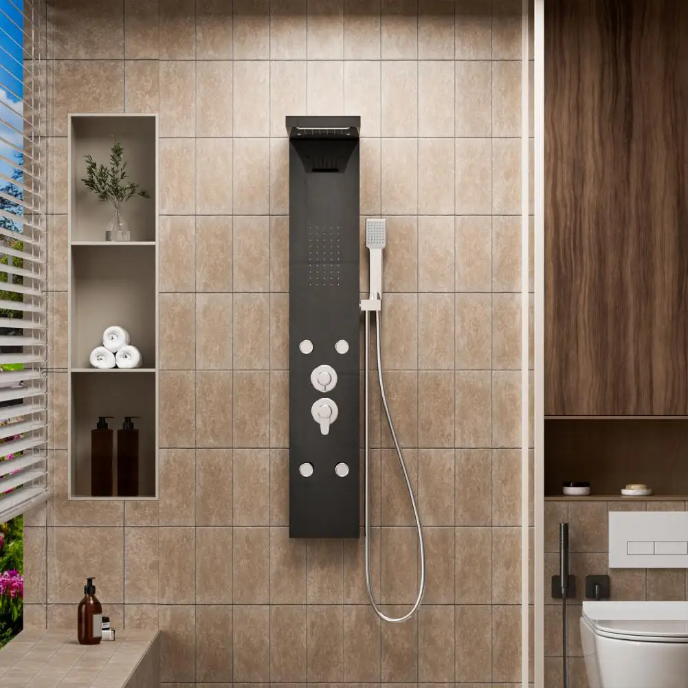 Shower Panels System,Temperature Control Anti-limescale Bath Screen Shower Head Set, Gentle And Rain-like Spray Handheld Shower
Shower Panels System,Temperature Control Anti-limescale Bath Screen Shower Head Set, Gentle And Rain-like Spray Handheld Shower