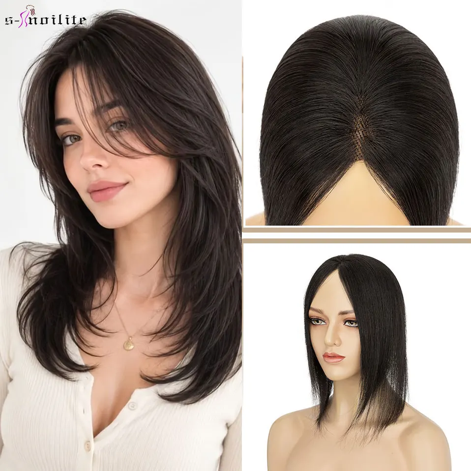 S-noilite Hair Toppers for Women Clip in Human Hair Topper for Thinning Hair, 360°3D Cover Clip in Side Bangs Natural Hairpiece
S-noilite Hair Toppers for Women Clip in Human Hair Topper for Thinning Hair, 360°3D Cover Clip in Side Bangs Natural Hairpiece