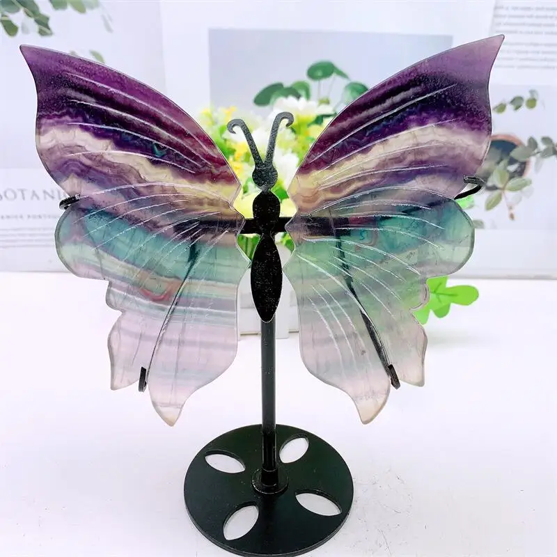 Natural Rainbow Fluorite Butterfly Wing Carving Crafts Healing Gemstone Stone Gifts Home Ornament Decoration 1pair
Natural Rainbow Fluorite Butterfly Wing Carving Crafts Healing Gemstone Stone Gifts Home Ornament Decoration 1pair