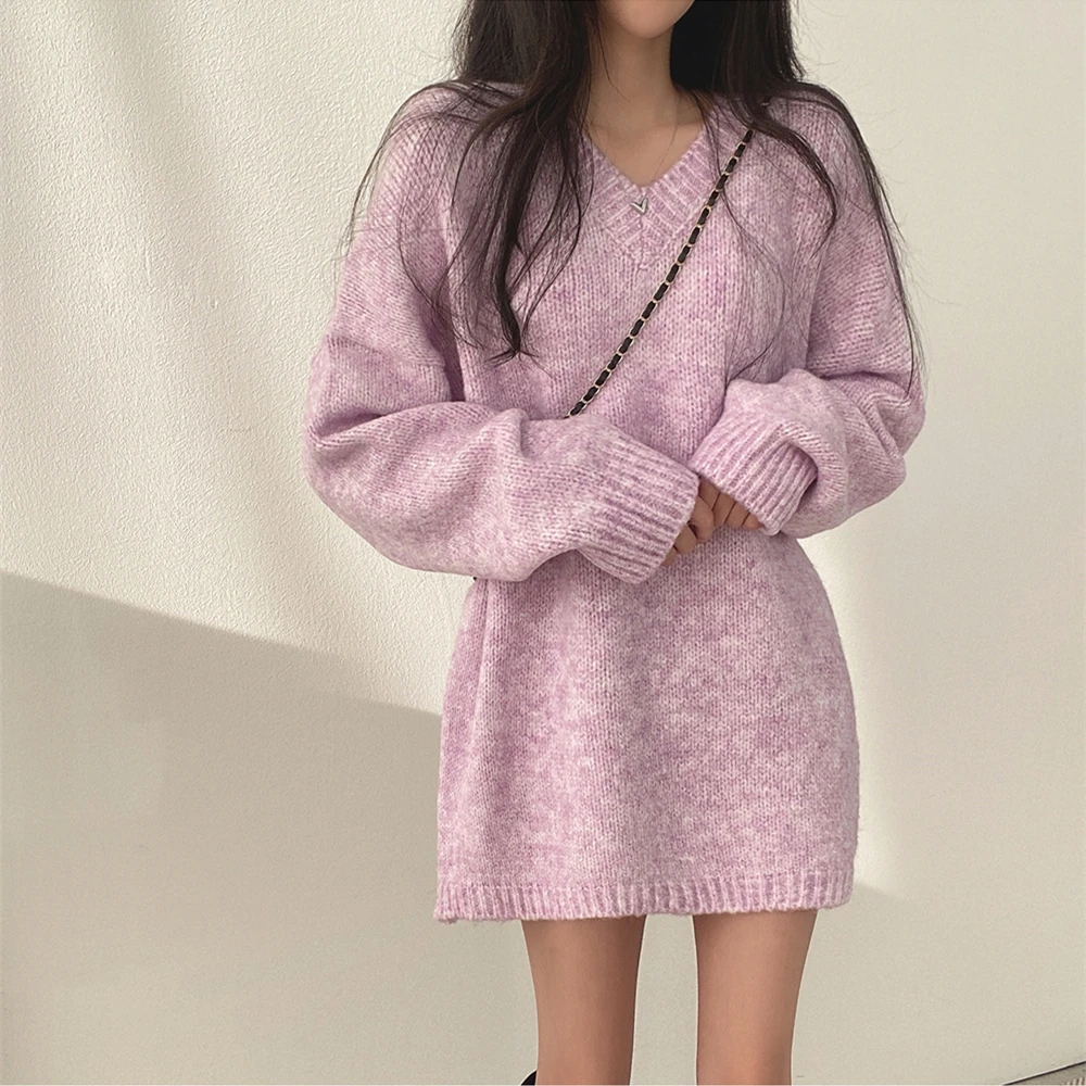 Chic V-ne Knitted Sweater Dr Women's Loose Comfortable Soft Autumn Winter Sweet Sle Faion Casual Dr
Chic V-ne Knitted Sweater Dr Women's Loose Comfortable Soft Autumn Winter Sweet Sle Faion Casual Dr