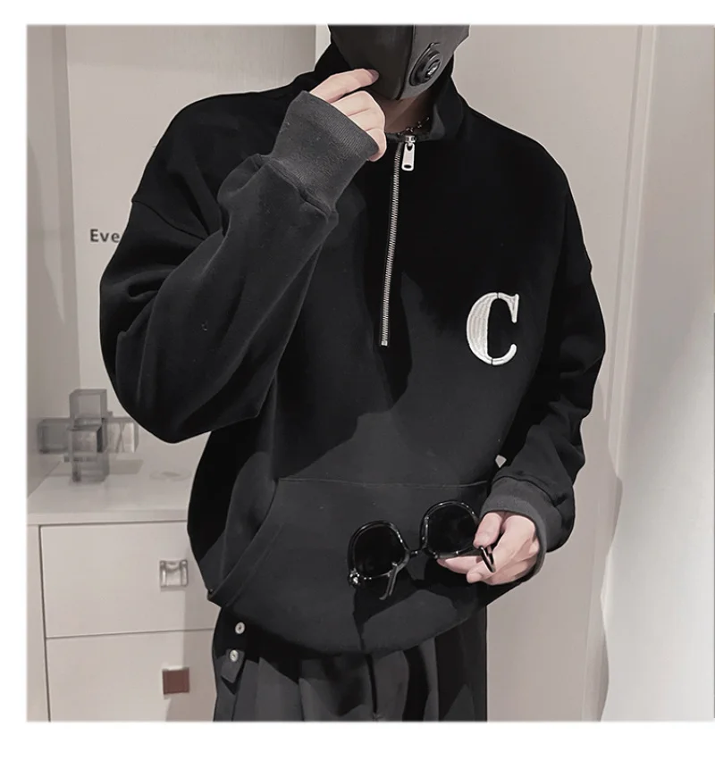 Men Zipper Black Hoodies Letter Sweatshirt Streetwear Hip Hop Harajuku Pullover Spring Autumn Men Sweatshirt Clothing
Men Zipper Black Hoodies Letter Sweatshirt Streetwear Hip Hop Harajuku Pullover Spring Autumn Men Sweatshirt Clothing