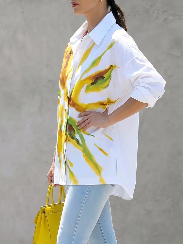 UOOZEE 2026 New Fashion High-Low Contrast Color Printed Lapel Blouses For Women Long Sleeves Buttoned Loose Casual Trendy Shirts
UOOZEE 2026 New Fashion High-Low Contrast Color Printed Lapel Blouses For Women Long Sleeves Buttoned Loose Casual Trendy Shirts