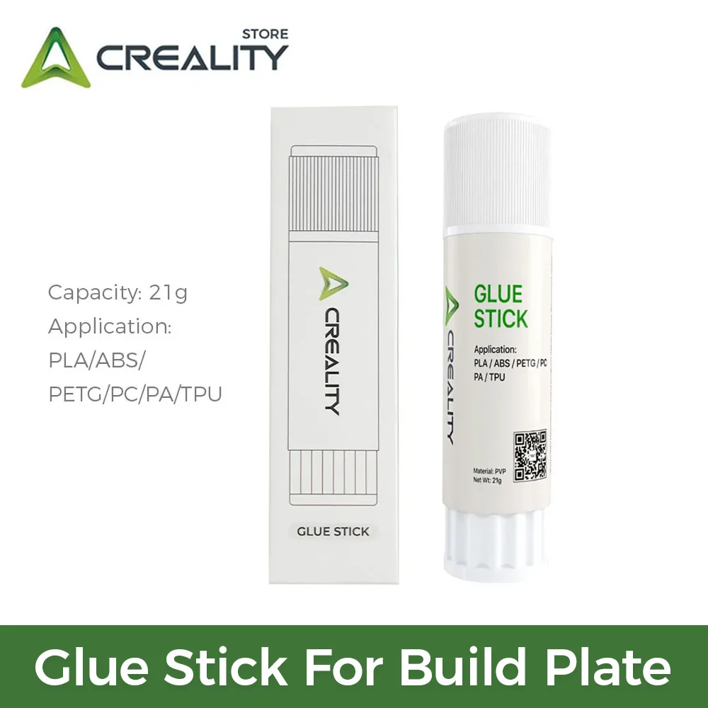 Creality Glue Stick for Build Plate 21g Maintained Constant Adhesion Glue Stick Application PLA/ABS/PETG/PC/PA/TPU Original
Creality Glue Stick for Build Plate 21g Maintained Constant Adhesion Glue Stick Application PLA/ABS/PETG/PC/PA/TPU Original