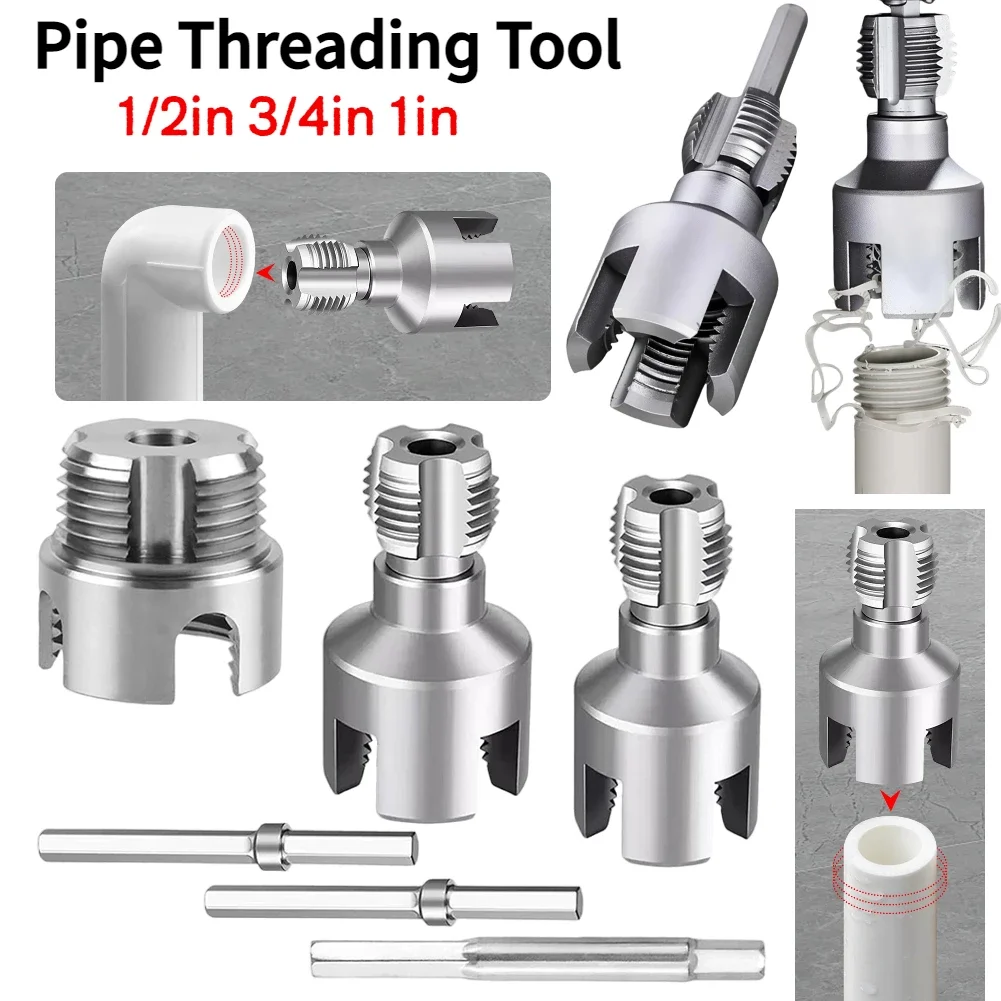 Internal & External Pipe Threading Tool 1/2in 3/4in 1in Dual-Function PVC Pipe Threader Kit for Plumbing Projects & Home Repairs
Internal & External Pipe Threading Tool 1/2in 3/4in 1in Dual-Function PVC Pipe Threader Kit for Plumbing Projects & Home Repairs