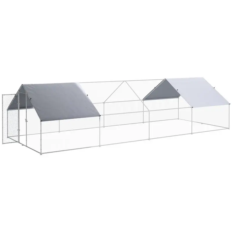 PawHut Large Chicken Coop Metal Chicken Run for Chickens with Waterproof and Anti-UV Cover, Spire Shaped Walk in Fence Cage Hen House for Outdoor and Yard Farm Use, 1.3" Dia, 9.8' x 26.2' x 6.4'
PawHut Large Chicken Coop Metal Chicken Run for Chickens with Waterproof and Anti-UV Cover, Spire Shaped Walk in Fence Cage Hen House for Outdoor and Yard Farm Use, 1.3" Dia, 9.8' x 26.2' x 6.4'