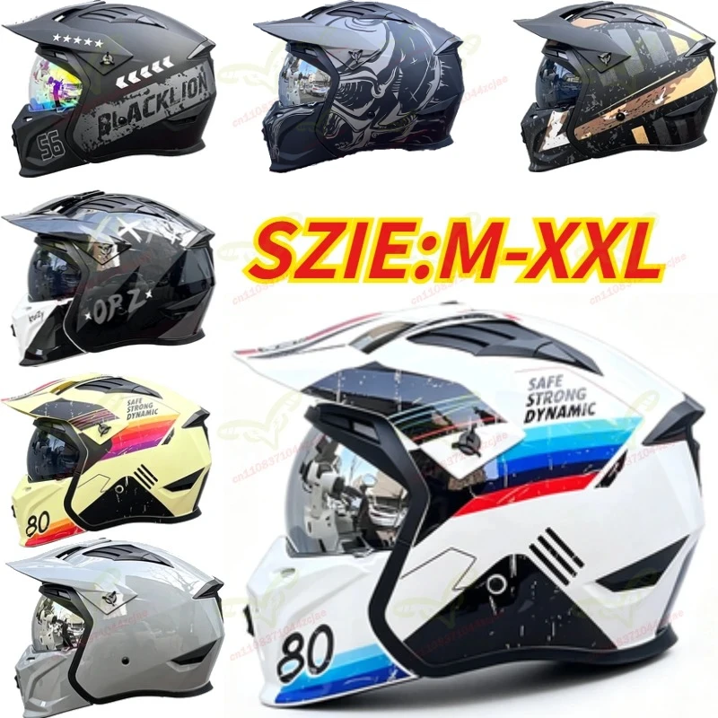 Retro Motorcycle Helmet, 2 in 1 Flip Up Full Face to Half Helmet for Men Women, DOT Approved All Season Riding
Retro Motorcycle Helmet, 2 in 1 Flip Up Full Face to Half Helmet for Men Women, DOT Approved All Season Riding