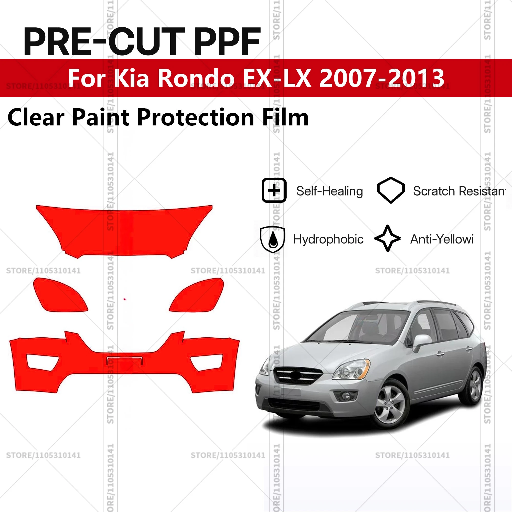 Предварительно нарезанная защитная пленка PPF, прозрачная автомобильная пленка, профессиональный комплект PPF для передней части автомобиля Kia Rondo EX-LX 2007-2013
Предварительно нарезанная защитная пленка PPF, прозрачная автомобильная пленка, профессиональный комплект PPF для передней части автомобиля Kia Rondo EX-LX 2007-2013