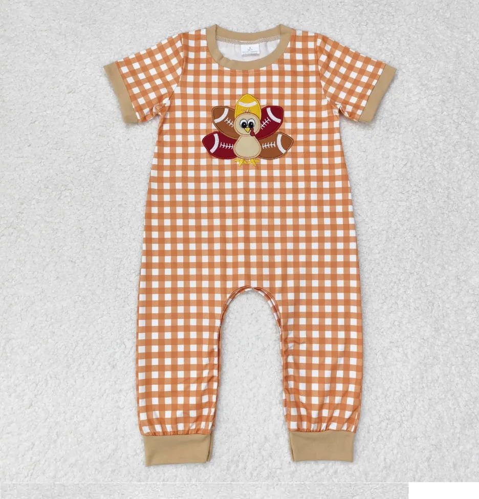 Thanksgiving boutique newborn toddler Baby Boys Embroidered Turkey short-sleeved onesie
Thanksgiving boutique newborn toddler Baby Boys Embroidered Turkey short-sleeved onesie