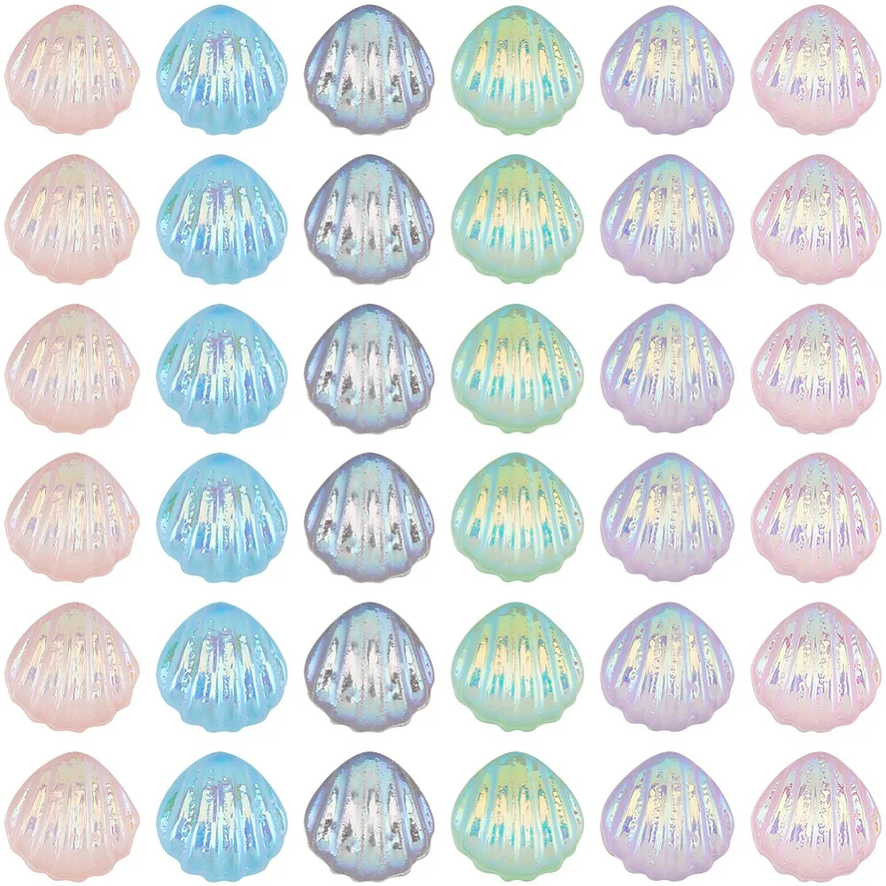 360Pcs 6 Colors Rainbow Iridescent Plating Transparent Resin Decoden Cabochons Glitter Shell Shape Mixed Color 8x8x2.5mm
360Pcs 6 Colors Rainbow Iridescent Plating Transparent Resin Decoden Cabochons Glitter Shell Shape Mixed Color 8x8x2.5mm