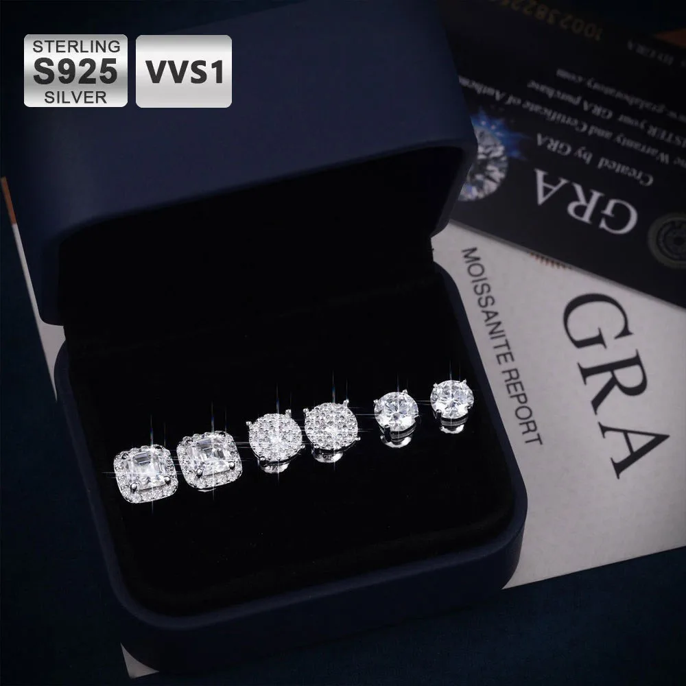 ICEBLING 925 Moissanite Stud Earrings Sterling Silver VVS Round Princess Cut Screw Ear Studs For Men 
ICEBLING 925 Moissanite Stud Earrings Sterling Silver VVS Round Princess Cut Screw Ear Studs For Men