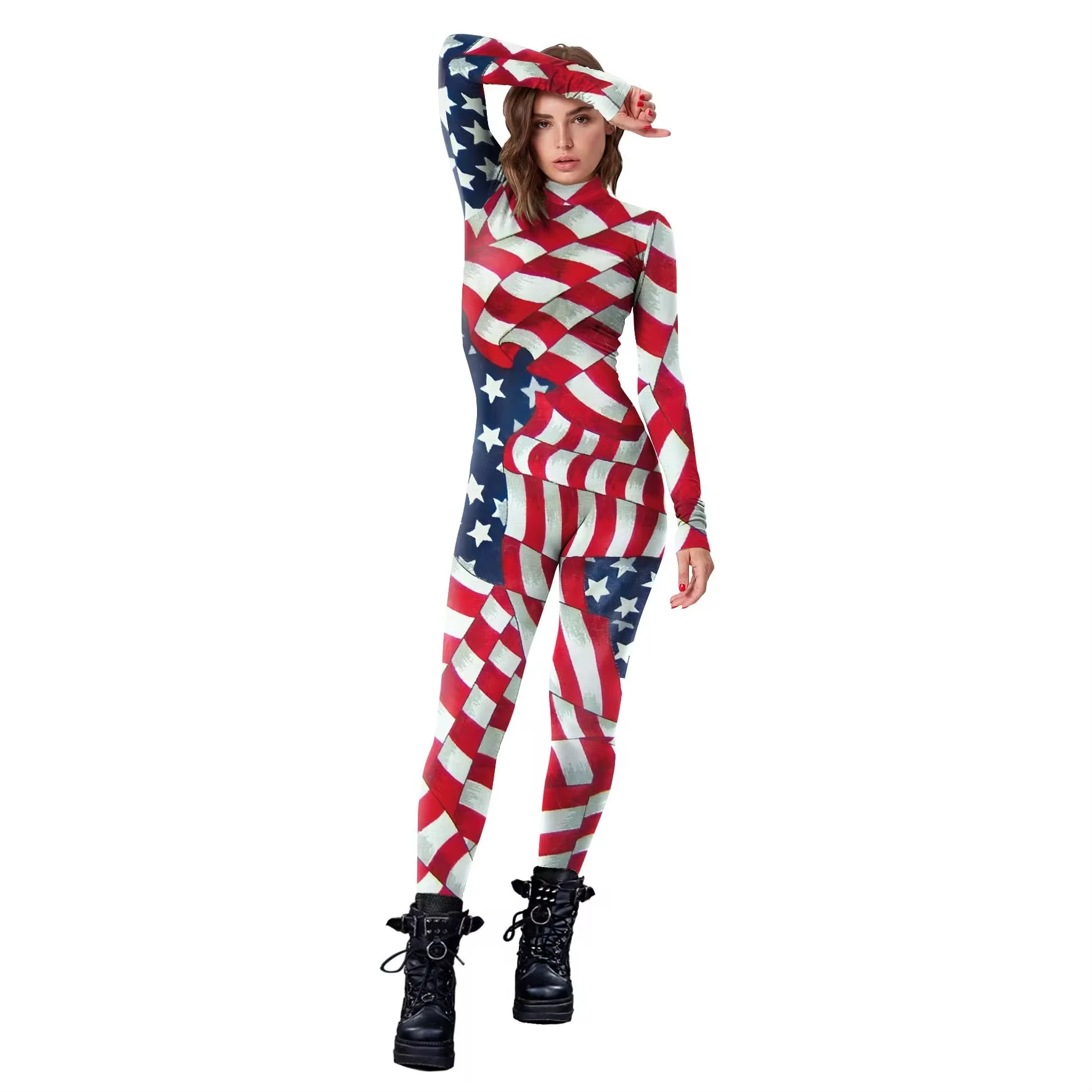 Mardi Gras Print Bodysuit Women's Cosplay Costume Sexy Flag Patriotic Long Sleeve Jumpsuits Back Zipper Party Outfit Clothing
Mardi Gras Print Bodysuit Women's Cosplay Costume Sexy Flag Patriotic Long Sleeve Jumpsuits Back Zipper Party Outfit Clothing