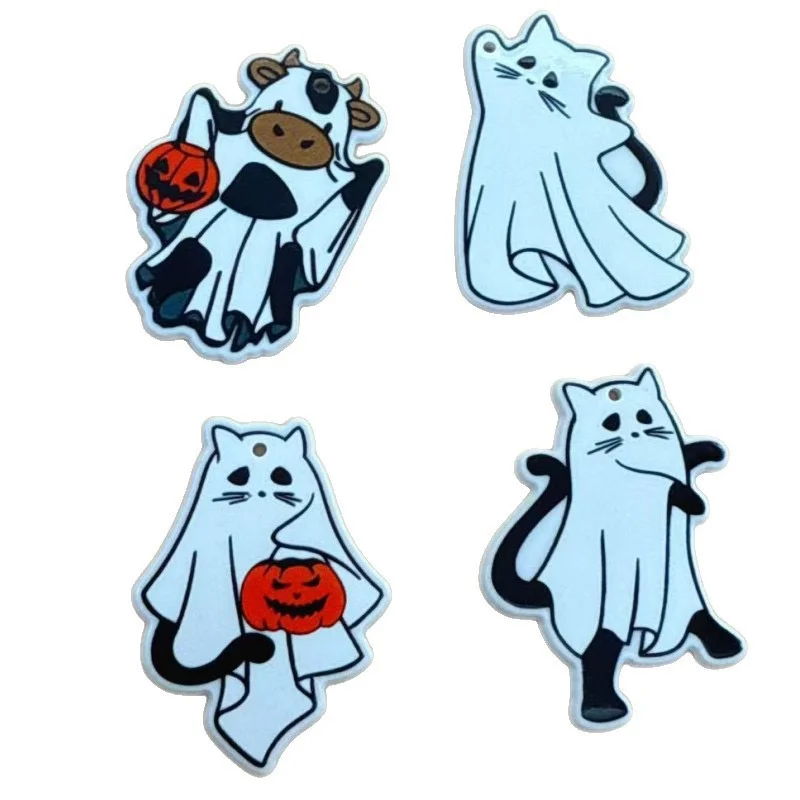New arrived 50pcs/lot color Double-sided pattern print cartoon cats Ghost shape acrylic beads diy jewelry pendant accessry 
New arrived 50pcs/lot color Double-sided pattern print cartoon cats Ghost shape acrylic beads diy jewelry pendant accessry