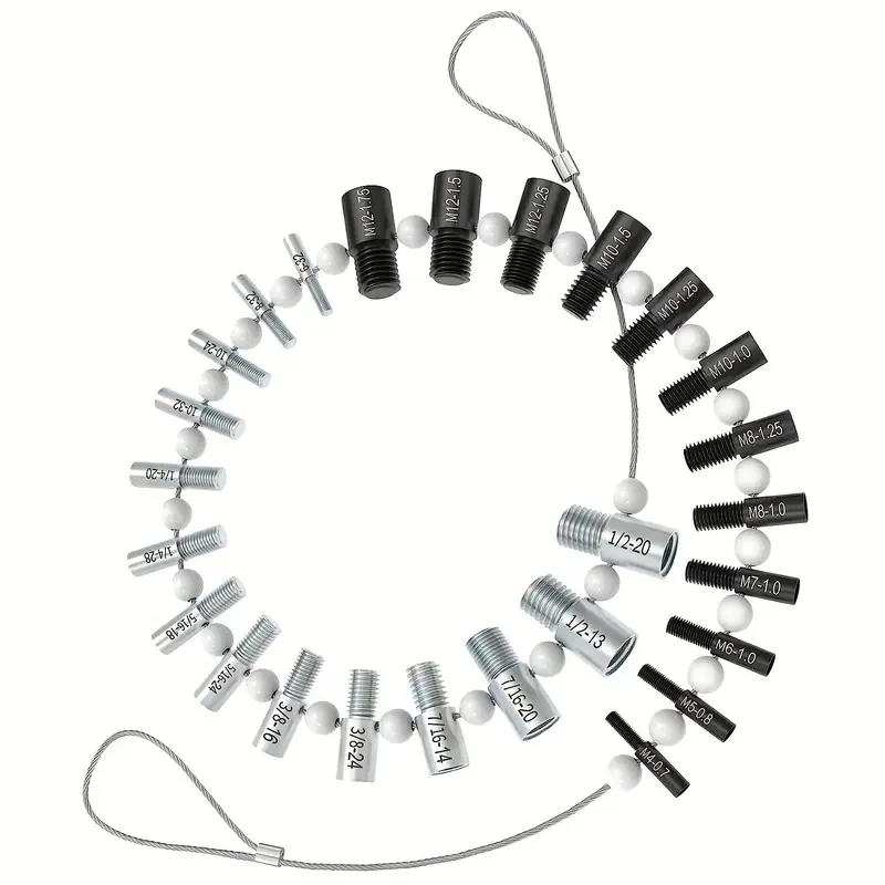 1pc Nut & Bolt Thread Checker, Inch & Metric, 26 Male/Female Gauges, Stainless Steel 14 Inch & 12 Metric Thread Checker
1pc Nut & Bolt Thread Checker, Inch & Metric, 26 Male/Female Gauges, Stainless Steel 14 Inch & 12 Metric Thread Checker