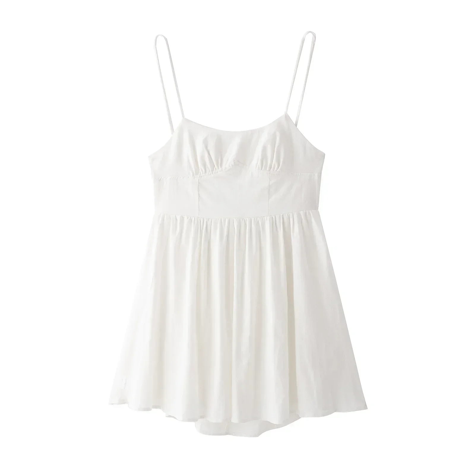 Women's Summer New Fashion Solid Color Wide pleated suspender Mini Dress Retro Open Back Lace up Women's Dress Robe Mujer
Women's Summer New Fashion Solid Color Wide pleated suspender Mini Dress Retro Open Back Lace up Women's Dress Robe Mujer