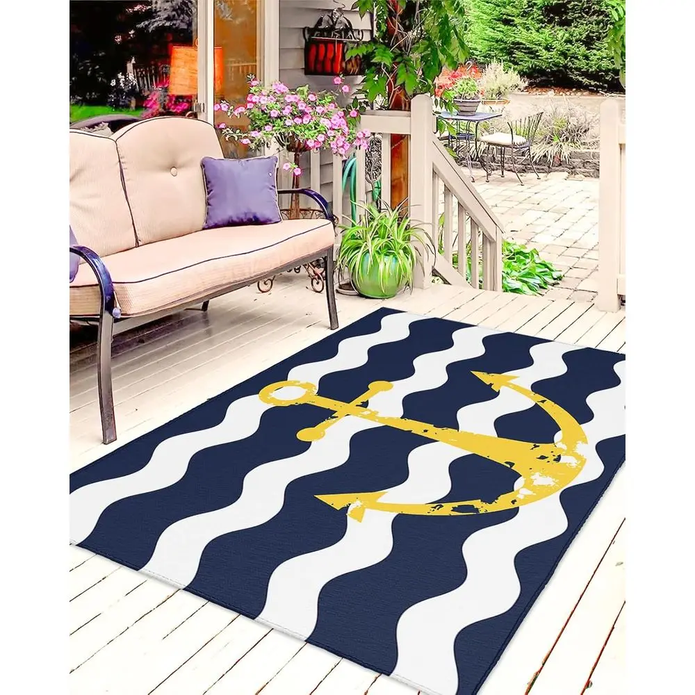 Уличный ковер в морском стиле 5x8 футов с желтым якорем и темно-синей рябью для патио, террасы и заднего двора
Уличный ковер в морском стиле 5x8 футов с желтым якорем и темно-синей рябью для патио, террасы и заднего двора