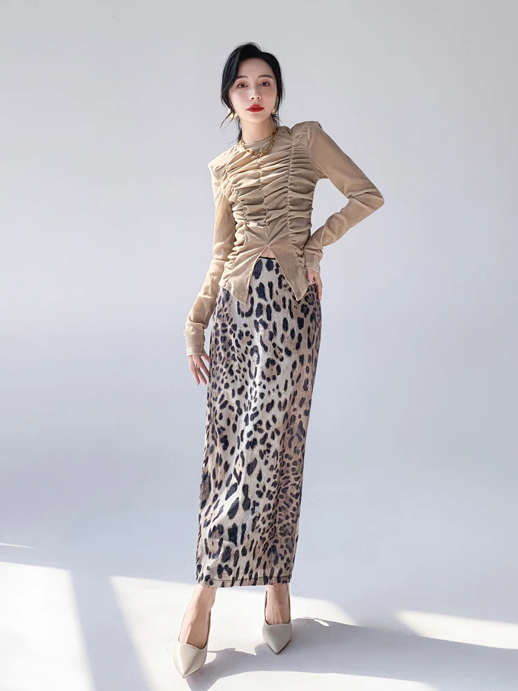 Юбка миди Aksaya с высокой талией, с пайетками и леопардовым принтом, женская модная весенне-летняя яркая юбка средней длины в корейском стиле
Юбка миди Aksaya с высокой талией, с пайетками и леопардовым принтом, женская модная весенне-летняя яркая юбка средней длины в корейском стиле