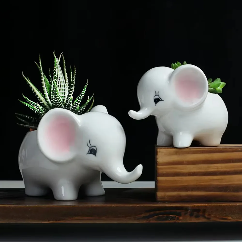 Multi-purpose Decorative Elephant Plants Pot Cute Cartoon Ceramic Flower Pot Simple Mini Decoration Vase Landscape
Multi-purpose Decorative Elephant Plants Pot Cute Cartoon Ceramic Flower Pot Simple Mini Decoration Vase Landscape