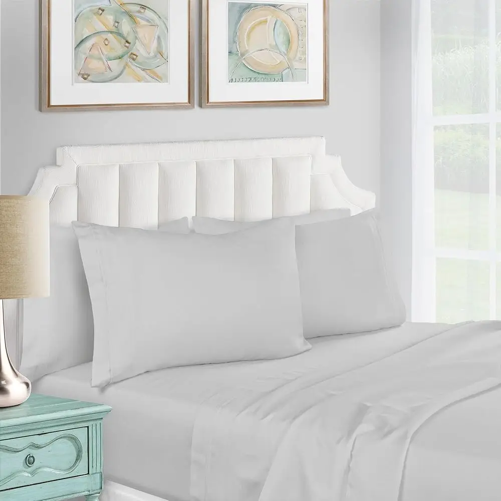 Egyptian Cotton 1200 Thread Count Solid Sheet Set, Ludes 1 Deep Pocket Elasticized Fitted Sheet, 1 Flat Sheet, 2 Pillowcases,
Egyptian Cotton 1200 Thread Count Solid Sheet Set, Ludes 1 Deep Pocket Elasticized Fitted Sheet, 1 Flat Sheet, 2 Pillowcases,