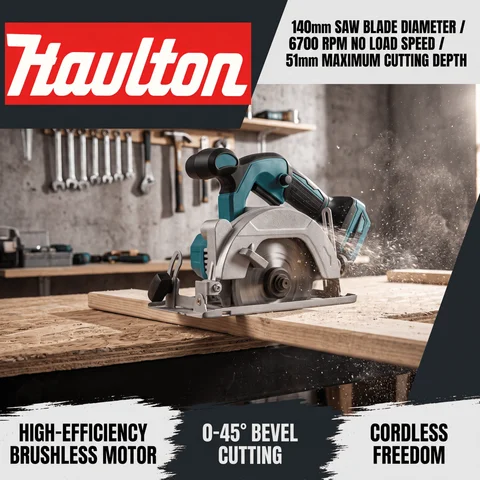 MAKITA 18V Battery HAOLTON Brushless 5In Electric Circular Saw Cordless Handheld Woodworking Saw Power Tool