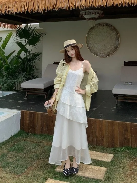 plus Size Women's Gentle Style Lace V-Neck Asymmetrical Strap Dress Long Sleeve Shirt Two-Piece Set Summer New Arrival
plus Size Women's Gentle Style Lace V-Neck Asymmetrical Strap Dress Long Sleeve Shirt Two-Piece Set Summer New Arrival