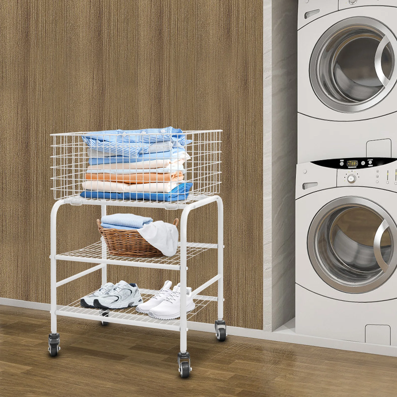White Carbon Steel 52×39×76cm Three-layer Mobile Storage Cart with Brake Wheel Laundry Basket Household Storage Cart
White Carbon Steel 52×39×76cm Three-layer Mobile Storage Cart with Brake Wheel Laundry Basket Household Storage Cart