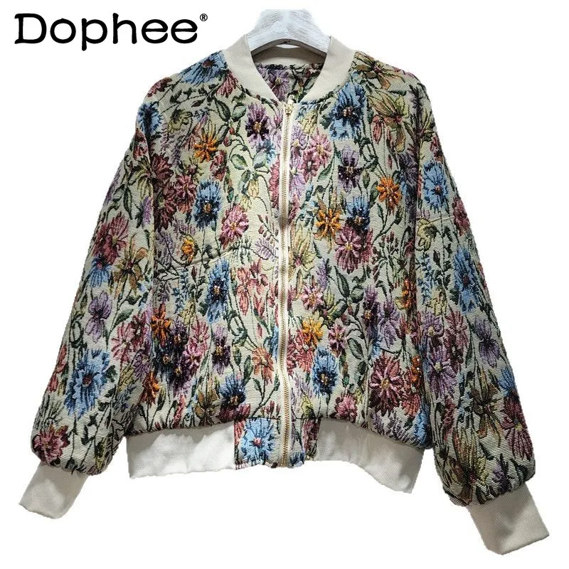 Spring and Autumn Women's Clothing Heavy Industry Nails Colored Beads Hand-embroidered Flower Short Jacket Loose Baseball Jersey
Spring and Autumn Women's Clothing Heavy Industry Nails Colored Beads Hand-embroidered Flower Short Jacket Loose Baseball Jersey