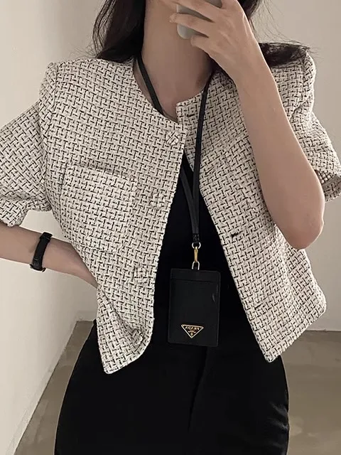Plaid Woolen Suit Jacket Women's round Neck Loose Slimming Sweet Short Cardigan Trendy Commute Style Polyester Fabric
Plaid Woolen Suit Jacket Women's round Neck Loose Slimming Sweet Short Cardigan Trendy Commute Style Polyester Fabric