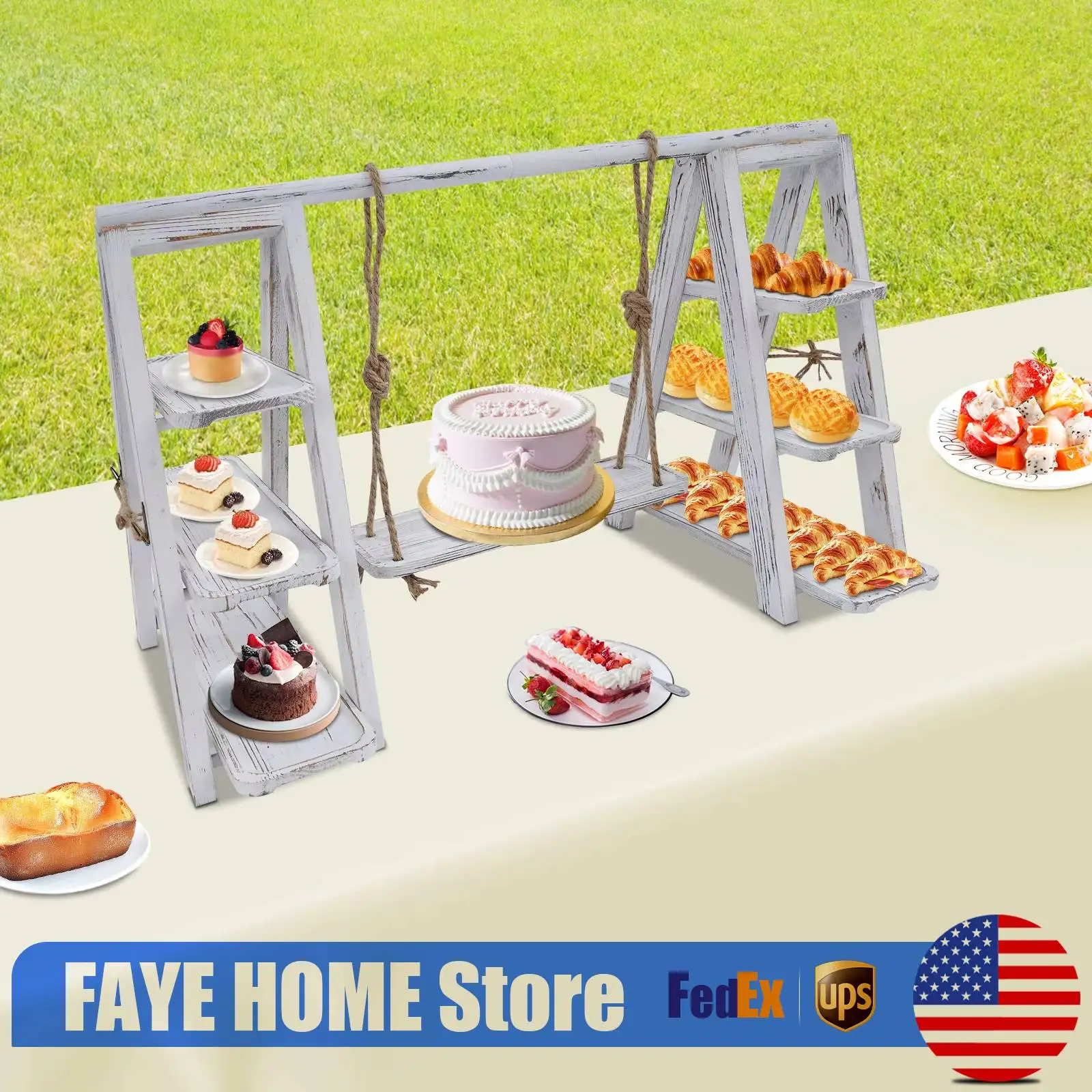Подставка для торта, сервировочный поднос, 3-х уровневая белая деревянная подставка для десерта с поворотной тарелкой, витрина для кексов на свадьбу, вечеринку
Подставка для торта, сервировочный поднос, 3-х уровневая белая деревянная подставка для десерта с поворотной тарелкой, витрина для кексов на свадьбу, вечеринку