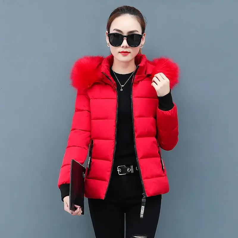 Winter Fur Collar Hooded Thick Warm Parka Women Long Sleeve Down Cotton Jackets Short Coat Slim Korean Outerwear
Winter Fur Collar Hooded Thick Warm Parka Women Long Sleeve Down Cotton Jackets Short Coat Slim Korean Outerwear