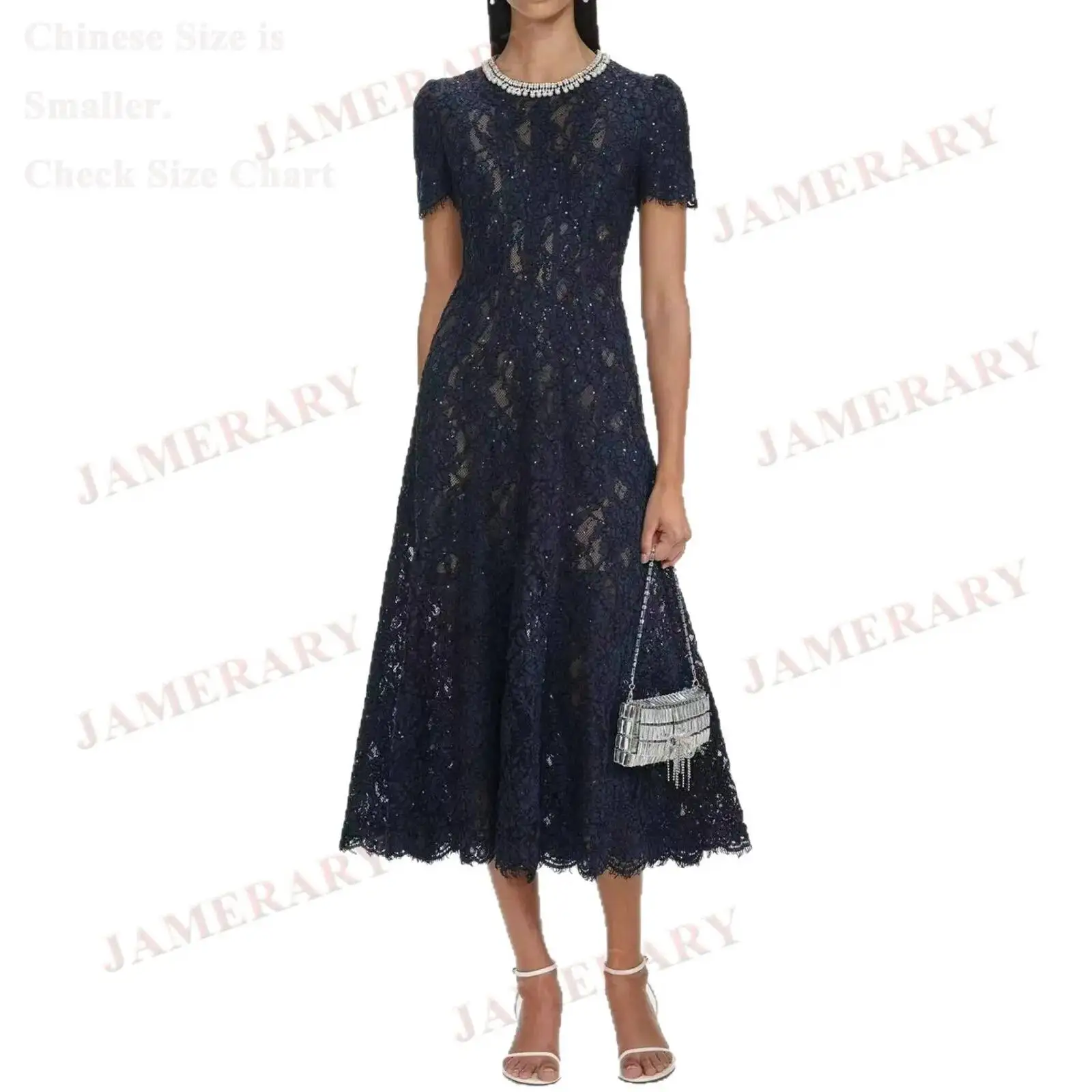 Brand Summer Luxury Formal Evening Long Dresses Women Short Sleeve Embroidery Hollow Pearl Lace Dress Party Vestidos De Fiesta
Brand Summer Luxury Formal Evening Long Dresses Women Short Sleeve Embroidery Hollow Pearl Lace Dress Party Vestidos De Fiesta