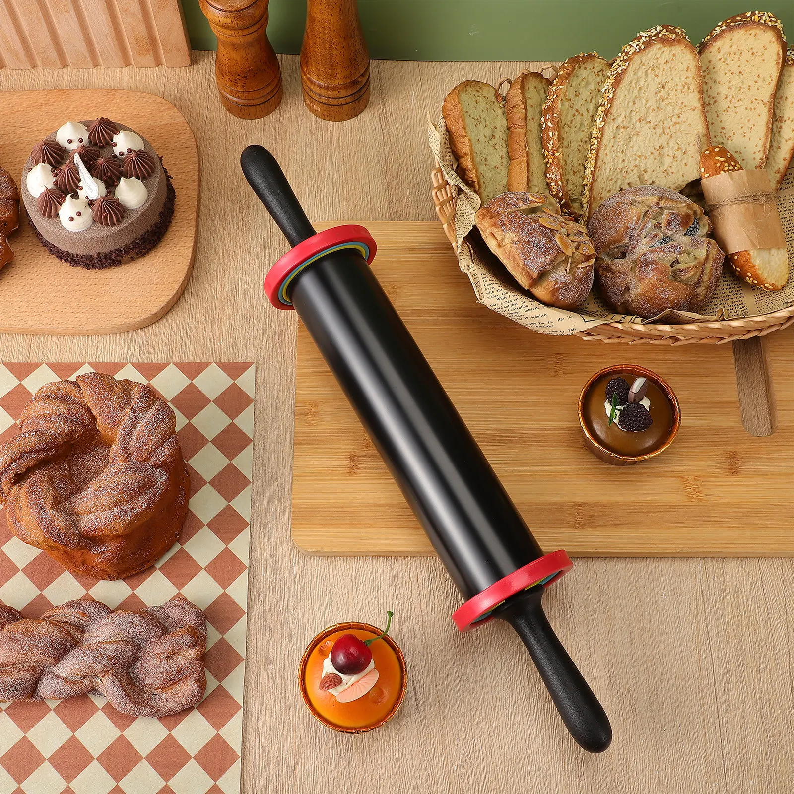 Stainless Steel Rolling Pin Adjustable Thickness Rings 19 Inch Heavy Dough Roller Baking Pizza Pie Pastry Cookies Pasta
Stainless Steel Rolling Pin Adjustable Thickness Rings 19 Inch Heavy Dough Roller Baking Pizza Pie Pastry Cookies Pasta