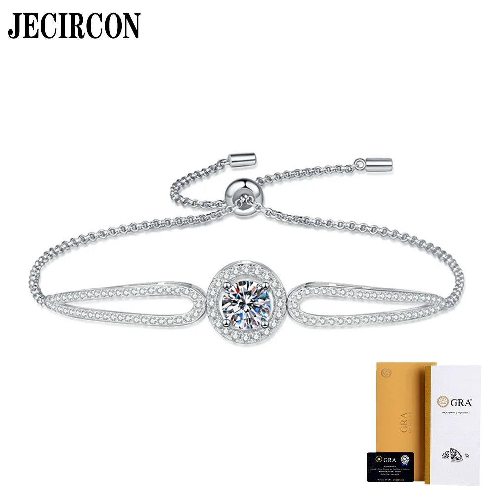 JECIRCON 925 Sterling Silver Bracelet for Women 1 Carat Moissanite Round Bag High-end Adjustable Hand Chain Luxury Party Jewelry
JECIRCON 925 Sterling Silver Bracelet for Women 1 Carat Moissanite Round Bag High-end Adjustable Hand Chain Luxury Party Jewelry