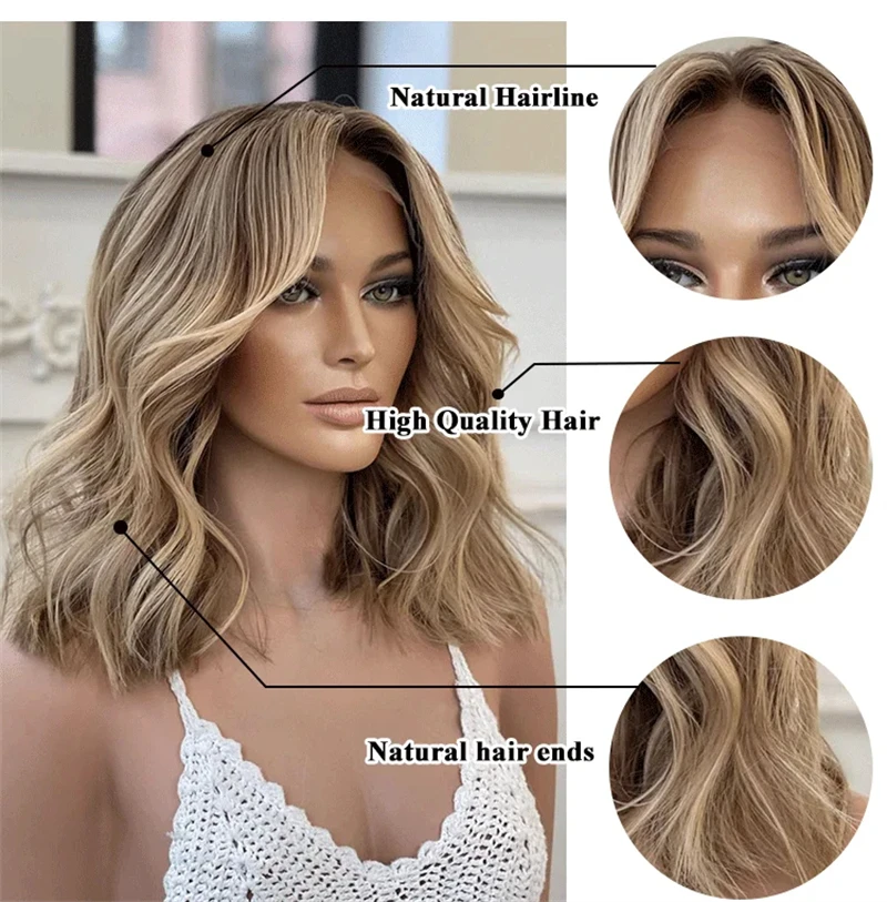 Синтетический парик с омбре-оттенками: коричневый с блондными мелиями, HD-кружево спереди, реалистичный вид, натуральная линия волос, короткий волнистый боб, хорошее качество
Синтетический парик с омбре-оттенками: коричневый с блондными мелиями, HD-кружево спереди, реалистичный вид, натуральная линия волос, короткий волнистый боб, хорошее качество