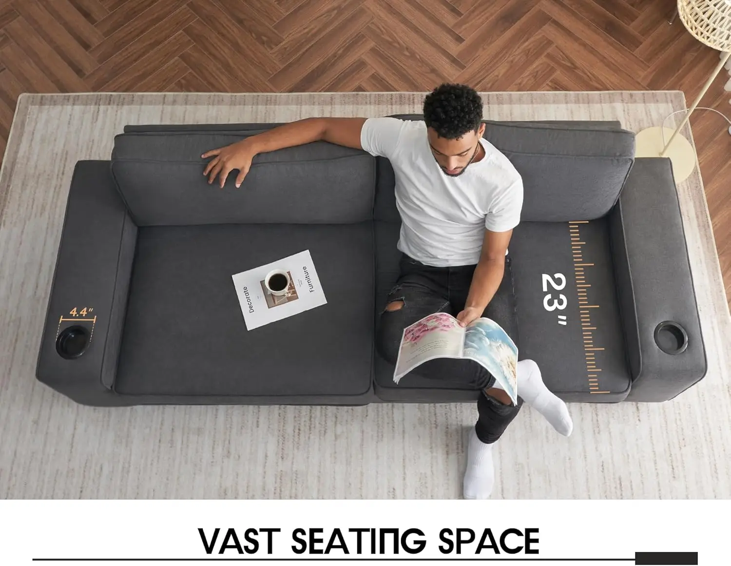 89 inch Modern Sofa with USB Charging Ports & Cup Holders, Deep Seat Sofa Couch- Comfy Couch for Living Room
89 inch Modern Sofa with USB Charging Ports & Cup Holders, Deep Seat Sofa Couch- Comfy Couch for Living Room
