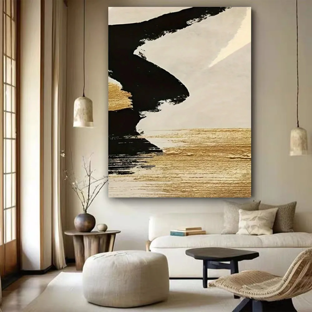 Modern Abstract 100% Hand-Painted Canvas Oil Painting Gold Black Grey Texture Depicting Sky Vintage Wall Decor Art Hallway Porch
Modern Abstract 100% Hand-Painted Canvas Oil Painting Gold Black Grey Texture Depicting Sky Vintage Wall Decor Art Hallway Porch