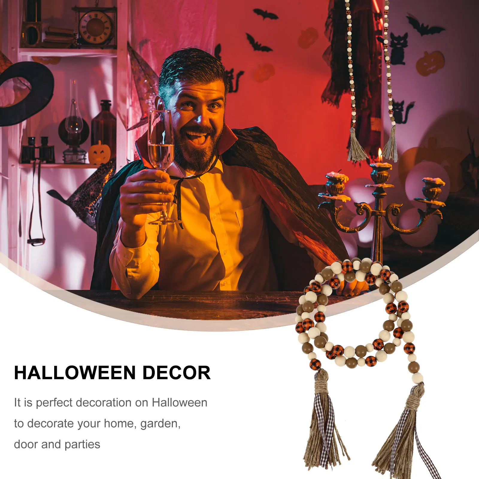 Wooden Bead Decoration Fringe Halloween Beads Decorate for with Tassel Home Decorations Wall Hanging
Wooden Bead Decoration Fringe Halloween Beads Decorate for with Tassel Home Decorations Wall Hanging
