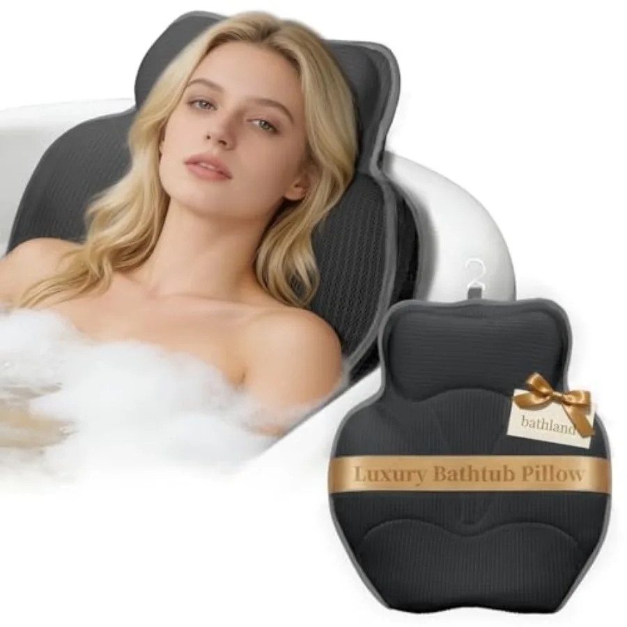 Bath Pillows for Tub - Luxury Bathtub Pillow Neck Head Back Support Soft 5D Mesh Fabric and Non-Slip Suction Cups and Quick Dry
Bath Pillows for Tub - Luxury Bathtub Pillow Neck Head Back Support Soft 5D Mesh Fabric and Non-Slip Suction Cups and Quick Dry