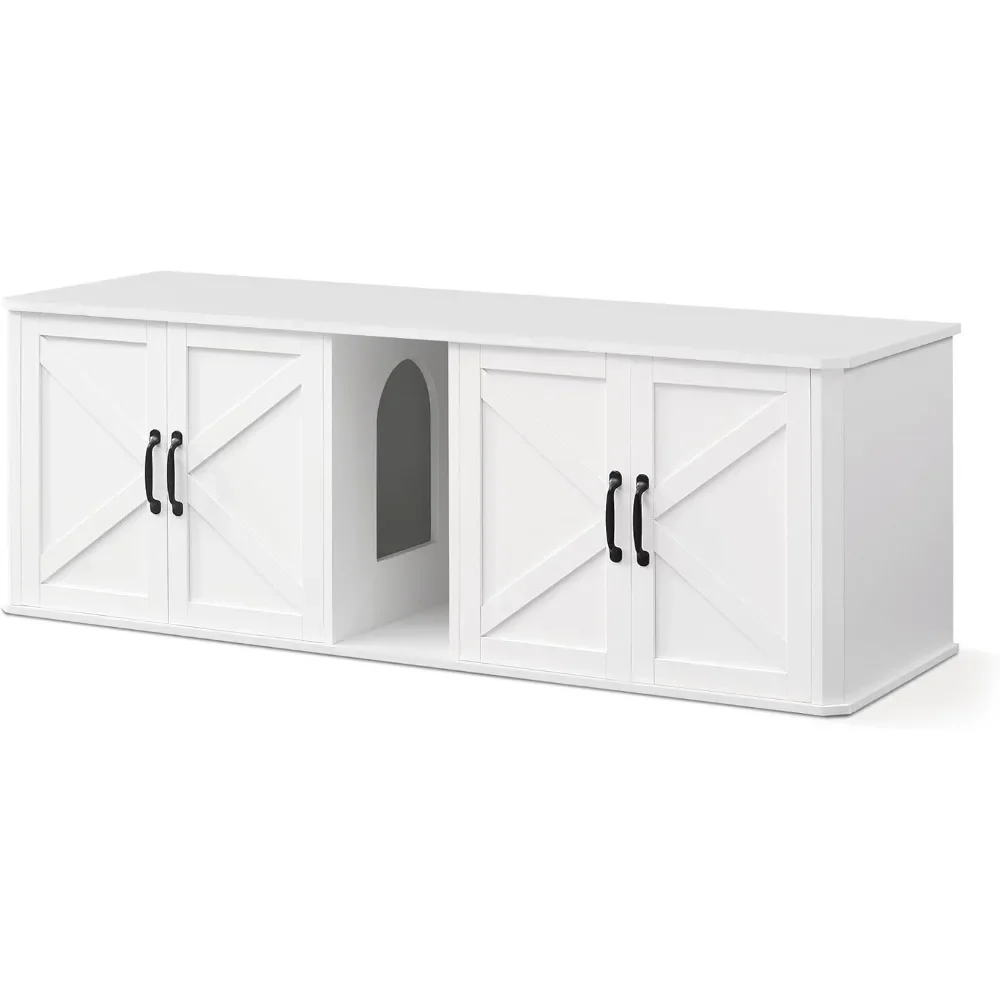 Double Cat Litter Box Enclosure, Modern Cat Litter Box Furniture Hidden for 2 Cats, Front Entry, Cat House, Side End Table
Double Cat Litter Box Enclosure, Modern Cat Litter Box Furniture Hidden for 2 Cats, Front Entry, Cat House, Side End Table