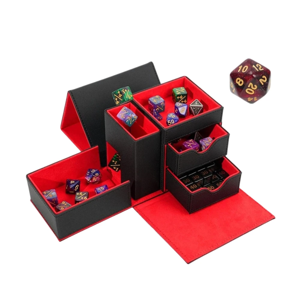 3-in-1 PU Leather Dice Tower & Storage Box with Drawers for Tabletop RPG
3-in-1 PU Leather Dice Tower & Storage Box with Drawers for Tabletop RPG
