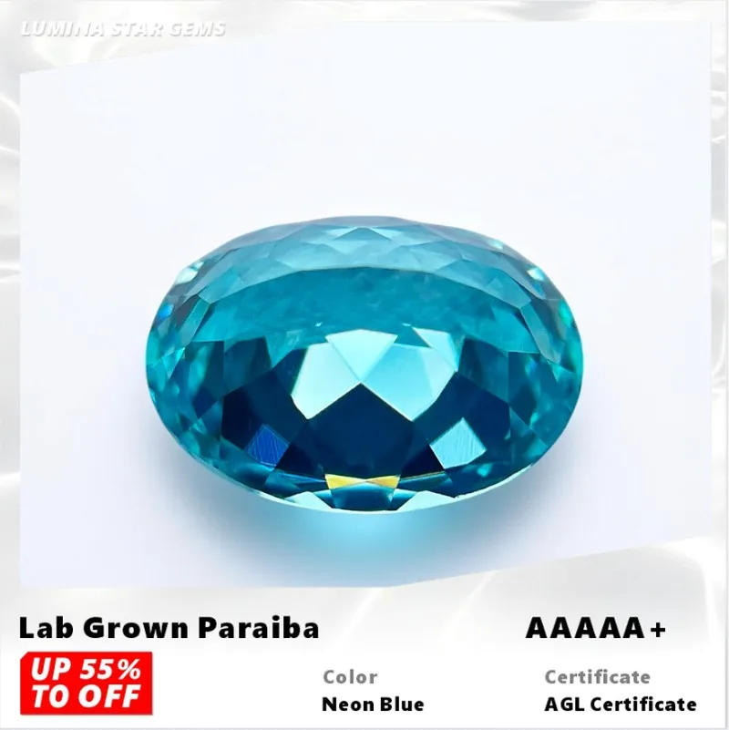 L-Lab Grown Paraiba Gemstone Oval Cut Neon Blue Synthetic Tourmaline Loose For Jewelry Setting&Custom Selectable AGL Certificate
L-Lab Grown Paraiba Gemstone Oval Cut Neon Blue Synthetic Tourmaline Loose For Jewelry Setting&Custom Selectable AGL Certificate