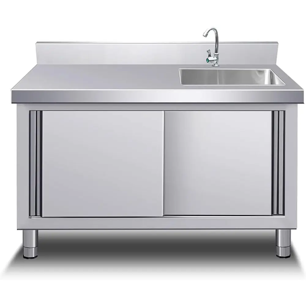 Commercial Stainless Steel Single Bowl Utility Sink with Cabinet, Ideal for Outdoor Cleaning, Kitchen Washing, and Laundry in Re
Commercial Stainless Steel Single Bowl Utility Sink with Cabinet, Ideal for Outdoor Cleaning, Kitchen Washing, and Laundry in Re