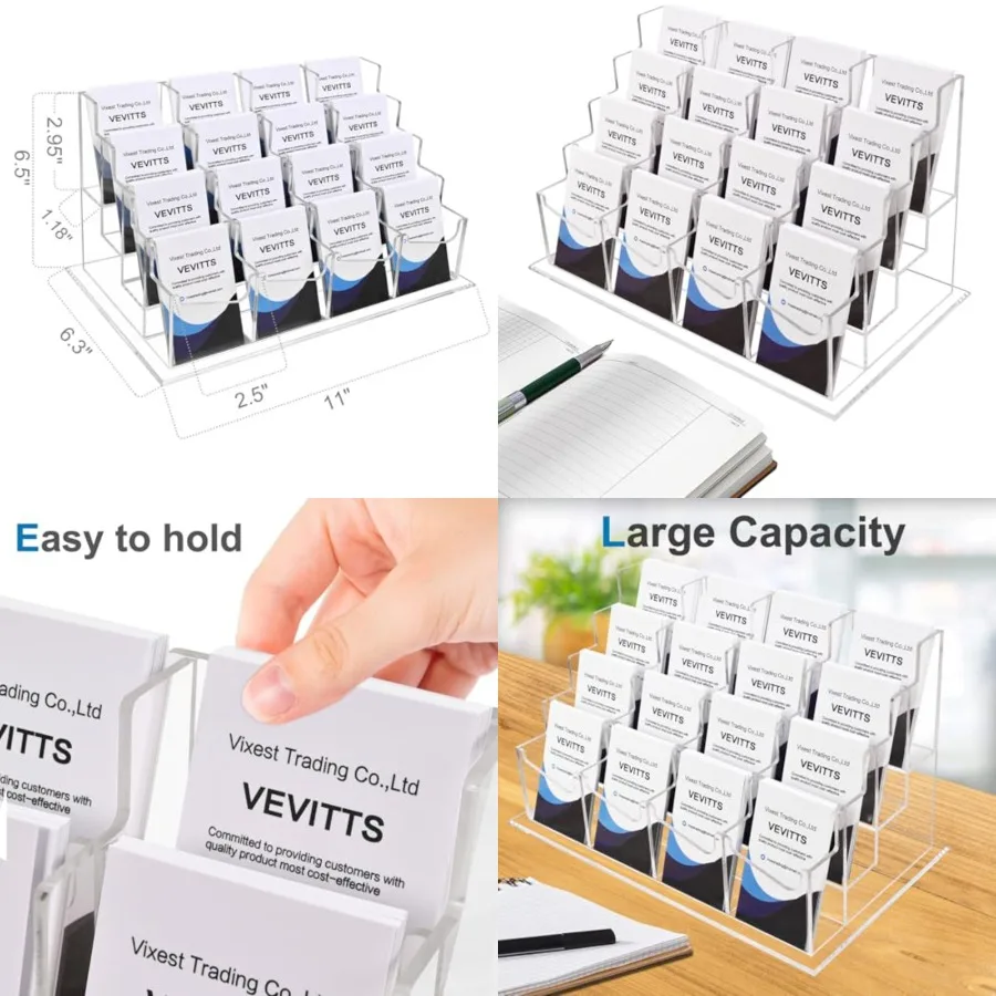 Business Card Holder for Desk, Office Acrylic Business Card Display Holder Desktop Organizer Storage Cards Holders, Clear 4 Tie
Business Card Holder for Desk, Office Acrylic Business Card Display Holder Desktop Organizer Storage Cards Holders, Clear 4 Tie