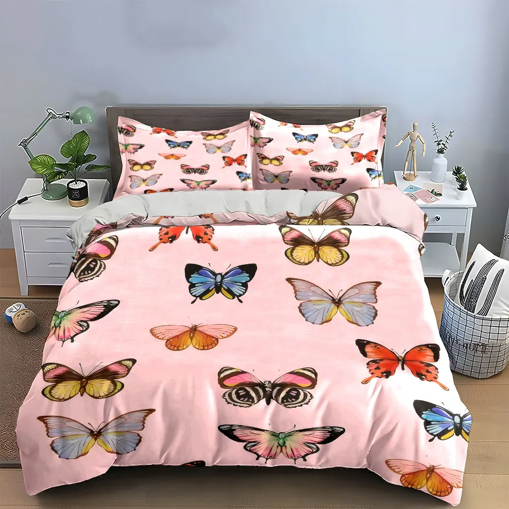 Butterfly Pattern Decorative Set Bedding Set with 1 Duvet Cover 2 Pillowcases Single Double King Queen, Gift
Butterfly Pattern Decorative Set Bedding Set with 1 Duvet Cover 2 Pillowcases Single Double King Queen, Gift