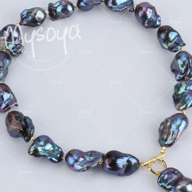 MYSOYA 12-14mm Large Black Colored Baroque Pearl Necklace, Suitable for Birthday/Wedding/Mother's Day/Father's Day Gift A0990
MYSOYA 12-14mm Large Black Colored Baroque Pearl Necklace, Suitable for Birthday/Wedding/Mother's Day/Father's Day Gift A0990