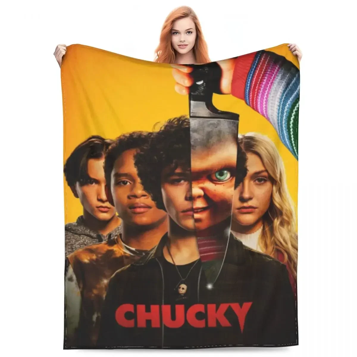 Chucky Horror Movie Blankets Flannel Printed Bride Of Chucky Cozy Warm Throw Blanket for Bedding Travel Quilt
Chucky Horror Movie Blankets Flannel Printed Bride Of Chucky Cozy Warm Throw Blanket for Bedding Travel Quilt