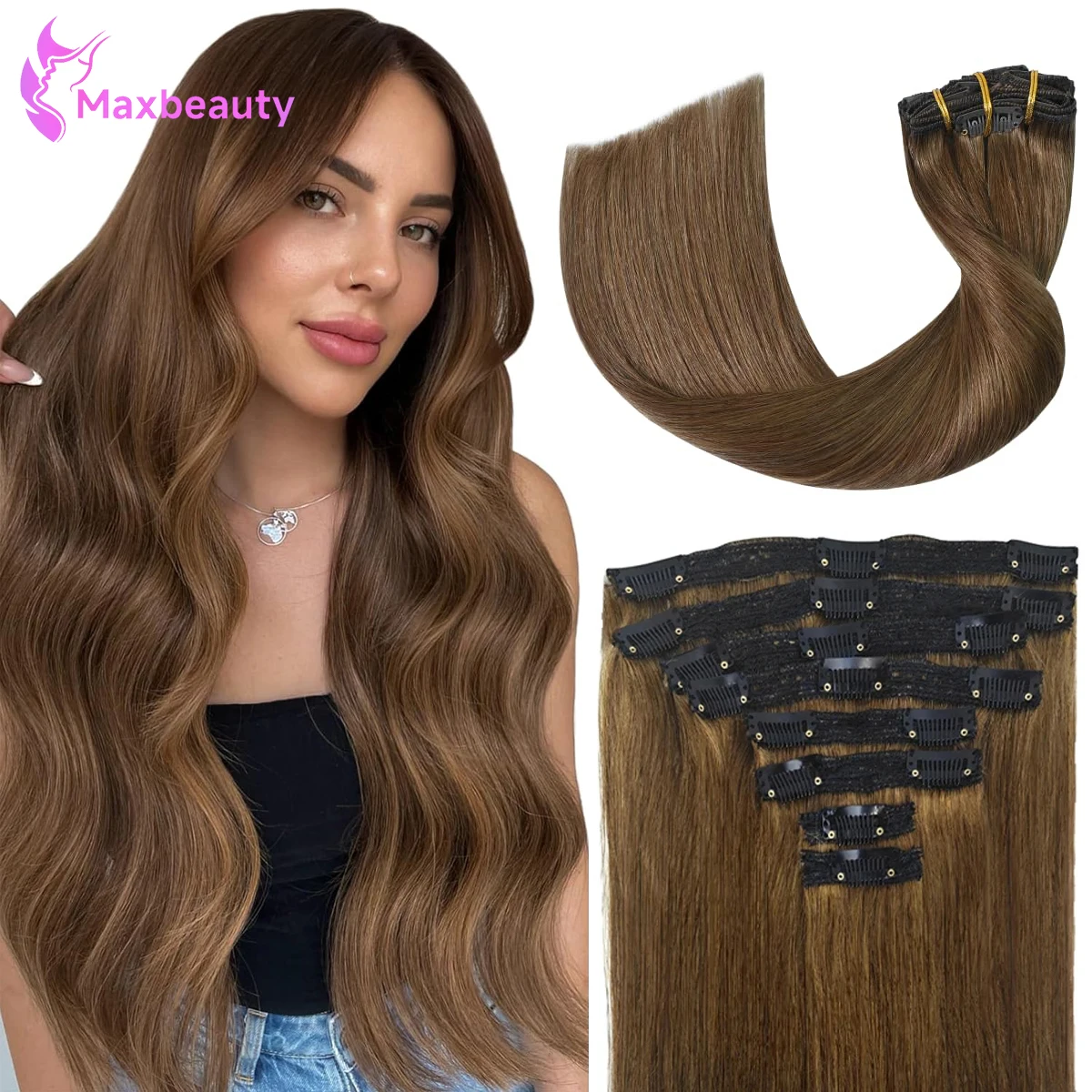 Clip In Hair Extensions Real Human Hair Light Brown Hair Extensions 16-26 Inch 120g 8PCS #6 Chestnut Brown Extensions Clip Ins
Clip In Hair Extensions Real Human Hair Light Brown Hair Extensions 16-26 Inch 120g 8PCS #6 Chestnut Brown Extensions Clip Ins