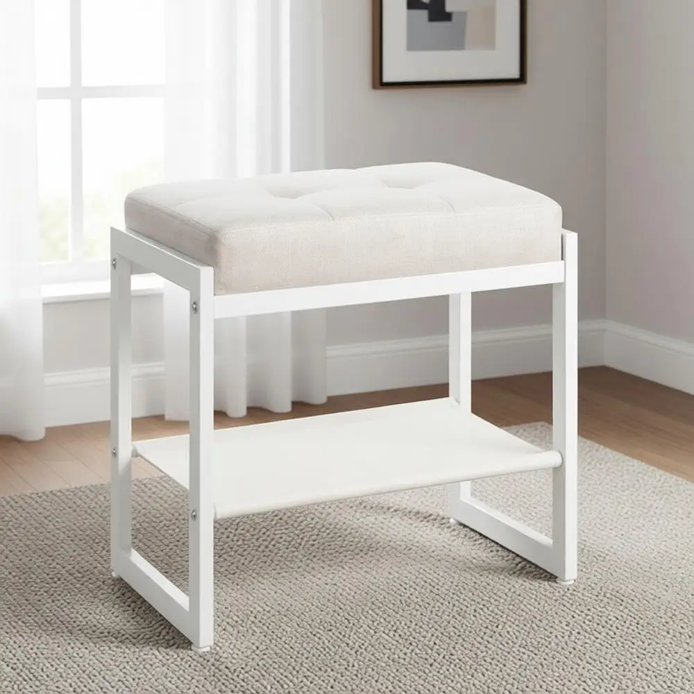 Beige and White Makeup Vanity Stool for Bedroom Living Room Use
Beige and White Makeup Vanity Stool for Bedroom Living Room Use